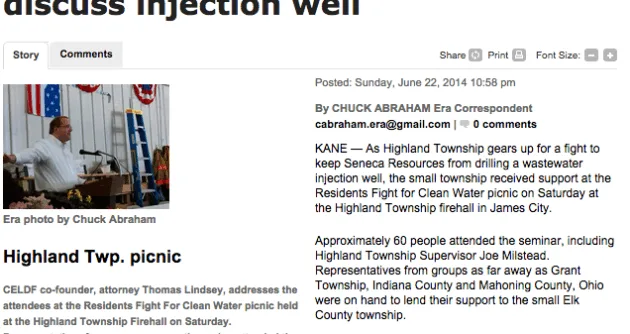 Community meeting to discuss fracking injection well