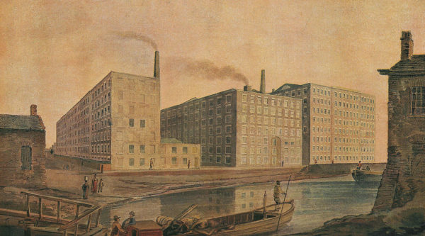 "McConnel & Company mills, about 1820" by Scanned by Mr Stephen - Scanned from A Century of fine Cotton Spinning, 1790-1913. McConnel & Co. Ltd. Frontispiece.. Licensed under Public Domain via Commons - https://commons.wikimedia.org/wiki/File:McConnel_%26_Company_mills,_about_1820.jpg#/media/File:McConnel_%26_Company_mills,_about_1820.jpg