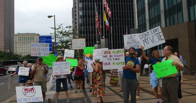 Ohio protests denying right to vote