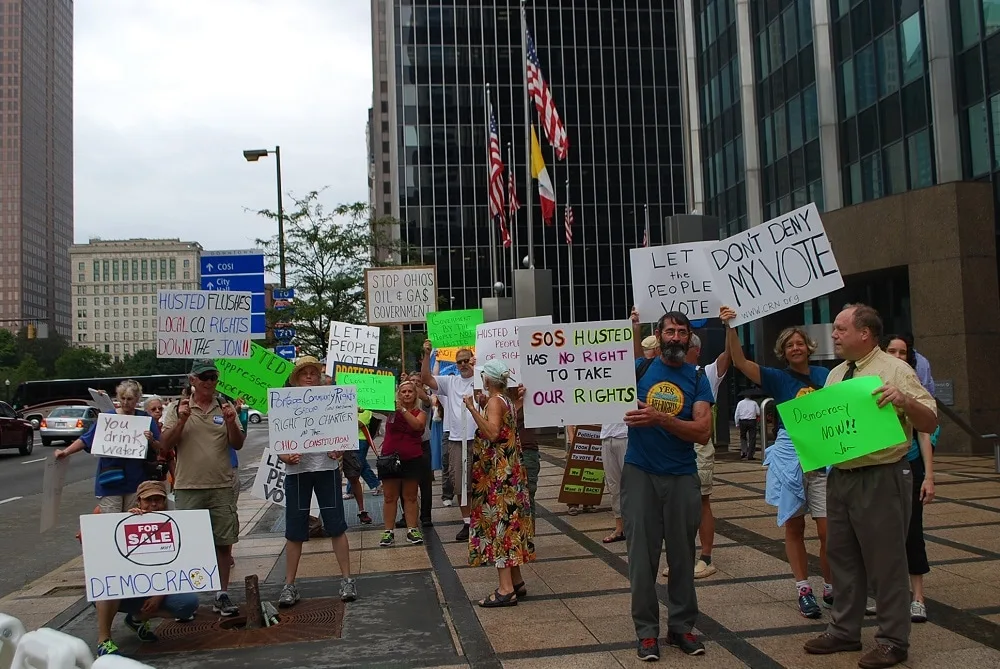 Ohio protests denying right to vote