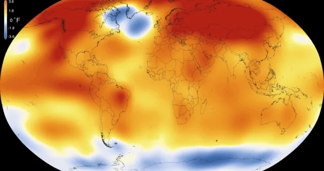 Global warming map