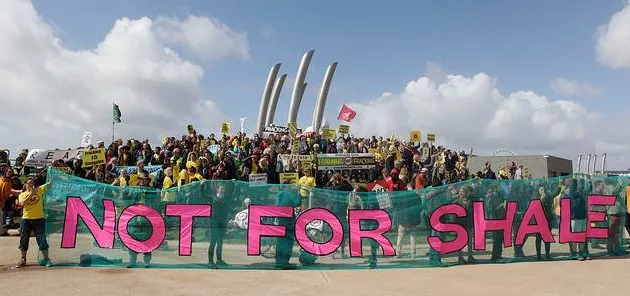 Protestors fracking in the UK